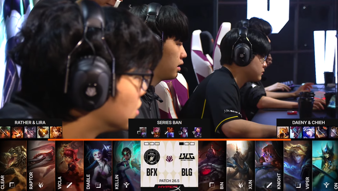 Diable z penta killem na drugiej mapie. Mocna odpowiedź w meczu BLG vs BFX 1 BFX vs BLG - draft do drugiej mapy