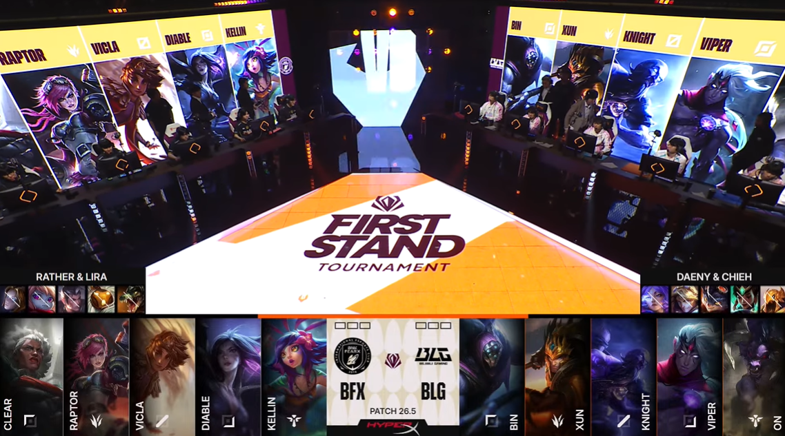 BLG vs BFX draft na pierwszej mapie