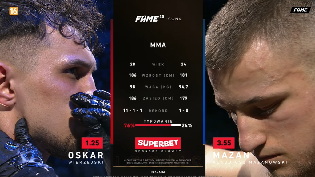 Oskar Wierzejski wygrywa z Mazanem! Celny łokieć i pewne zwycięstwo