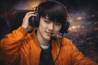 JackeyLove zawodnik Top Esports w słuchawkach podczas gry w League of Legends